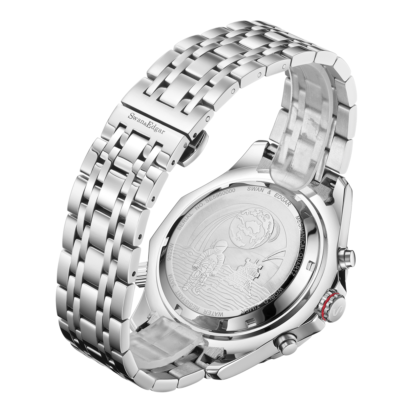 World Timer Mechanical Quartz Hybrid- Steel Matt Grey