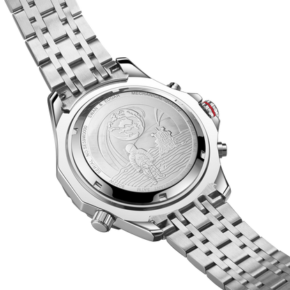 World Timer Mechanical Quartz Hybrid- Steel Matt Black